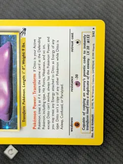 Ditto 3/62 - Fossil Unlimited Holo Rare Pokemon TCG LP - Image 5