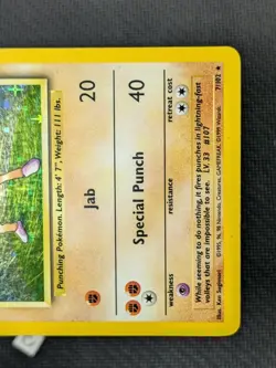 Hitmonchan 7/102 - Base Set Unlimited Holo Rare Pokemon TCG MP - Image 5