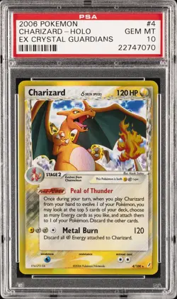 2006 POKEMON EX CRYSTAL GUARDIANS #4 CHARIZARD-HOLO PSA 10 - Image 1