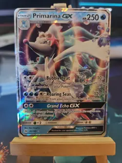 Pokemon TCG Primarina GX Holo Ultra Rare Card Sun & Moon Base Set 42/149 MP - Image 1