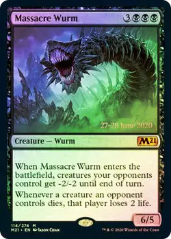 1x Massacre Wurm - Foil Light Play MTG Magic - Kid Icarus - - Image 1