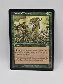 Magic The Gathering: Priest of Titania Urzas Saga NM/Never Played - Image 1