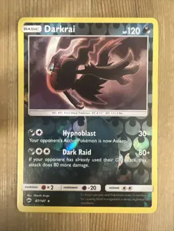 Darkrai 87/147 Reverse Holo Rare NM, English Pokemon Sun & Moon Burning Shadows - Image 1