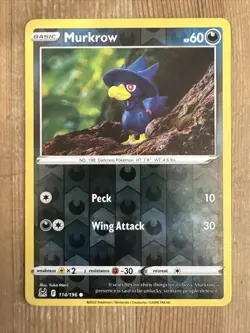 Pokemon TCG Murkrow Sword & Shield - Lost Origin 114/196 Regular Common - Image 1