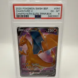 2020 Pokemon SWSH BSP Charizard V #50 Champion Path Elite Trainer Box PSA 6 - Image 1