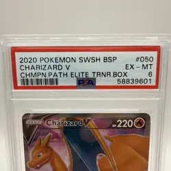 2020 Pokemon SWSH BSP Charizard V #50 Champion Path Elite Trainer Box PSA 6 - Image 2