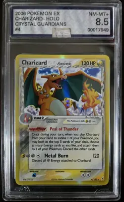 2006 POKEMON EX CRYSTAL GUARDIANS #4 CHARIZARD DELTA SPECIES-HOLO AGS 8.5 - Image 1