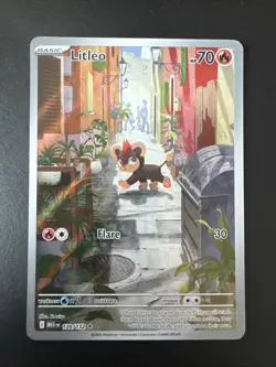 Pokemon TCG Litleo 139/132 Me01 Mega Evolution Full Art Holo Illustration Rare - Image 1