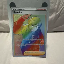 Pokemon Brandon Trainer Secret Rare Full Art Holo Swsh12 203/195 Silver Tempest - Image 1