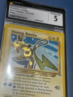 Pokemon Neo Destiny Shining Raichu Holo 111/105 CGC 5 - Image 4