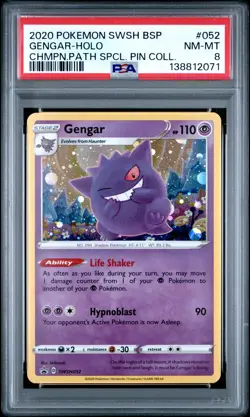 2020 POKEMON SWSH BLACK STAR PROMO #052 GENGAR-HOLO PSA 8 - Image 1