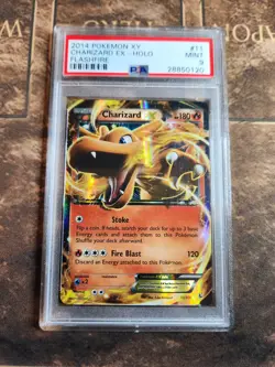 PSA 9 Mint Pokemon 2014 XY Flashfire 11/106 Ultra Rare Holo Charizard EX - Image 1