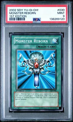 Yu-Gi-Oh! Monster Reborn SDY-001 1st ED 2002 PSA 9 Mint - Image 1