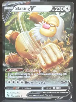 Pokemon TCG Slaking V 058/078 Pokemon GO Ultra Rare (Full Art) Holo Card - Image 1