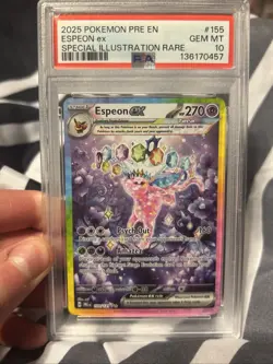 Pokemon TCG Espeon EX Prismatic Evolutions Holo Card 155/131 PSA 10 - Image 1