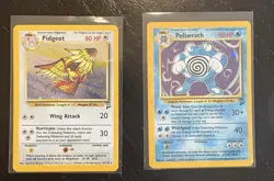 Lot Of 2 Vintage Base Set 2 Holo Pokemon Cards Pidgeot And Poliwrath TCG LP - Image 1