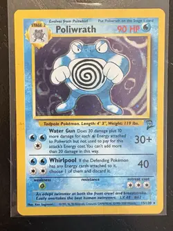 Lot Of 2 Vintage Base Set 2 Holo Pokemon Cards Pidgeot And Poliwrath TCG LP - Image 3