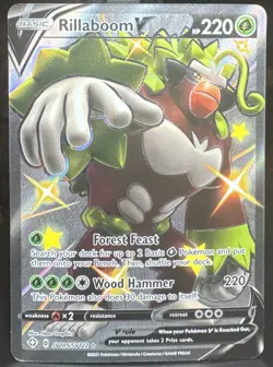 Pokemon Rillaboom V SV105/SV122 Shining Fates: Shiny Vault Full Art Holo Card - Image 1