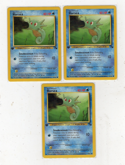 Pokemon TCG Fossil Horsea 1st Edition Lot (3) Cards 49/62 NM - Image 1
