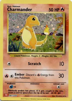 Charmander Classic Collection Trading Card Game Classic 001/034 NM - Image 1