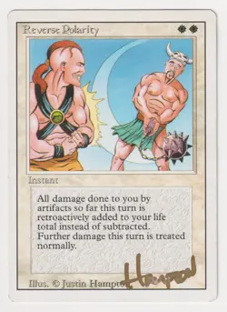 Gold Signed Reverse Polarity HP Revised Artist Justin Hampton 1994 MTG Magic EDH - Image 1