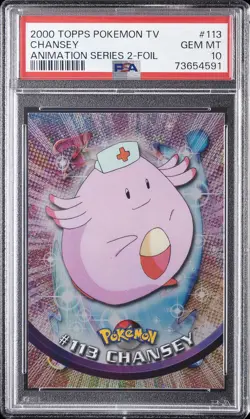 2000 TOPPS POKEMON TV ANIMATION SER 2 FOIL #113 CHANSEY PSA 10 - Image 1