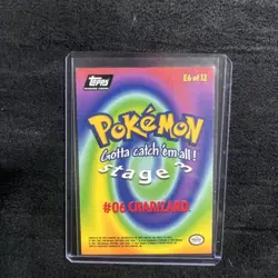 Pokemon Topps Charizard E6 of 12 Black Label Non-Holo light play - Image 2