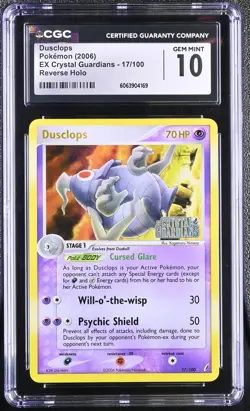 CGC 10 Dusclops EX Crystal Guardians 17/100 Reverse Holo Stamped Pokemon - Image 1
