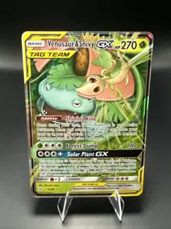Pokemon Venusaur & Snivy GX Ultra Rare Holo SM - Cosmic Eclipse 1/236 NM - Image 3
