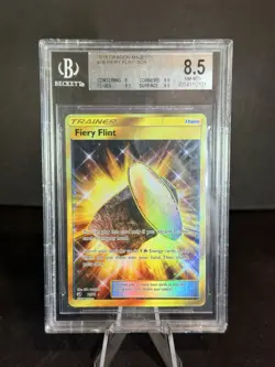 Pokemon Fiery Flint 76/70 Dragon Majesty Gold Secret Rare Full Art. BGS 8.5 - Image 1