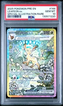 Pokemon Leafeon ex Prismatic Evolutions Special Illustration Rare #144 PSA 10 - Image 1