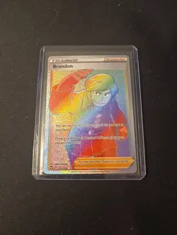 Pokemon TCG Brandon Silver Tempest 203/195 Holo Secret Rare - Image 1