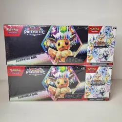 2 Pokemon Prismatic Evolutions Sams Club Surprise Box Booster Bundle New Sealed - Image 1