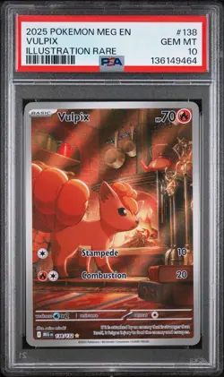 Pokemon 2025 POKEMON MEG EN-MEGA EVOLUTION ILLUSTRATION RAREVULPIX 138 PSA 10 - Image 1