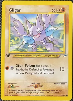 Gligar 67/105 Neo Destiny Regular 1st Edition - Pokemon Card - Image 1