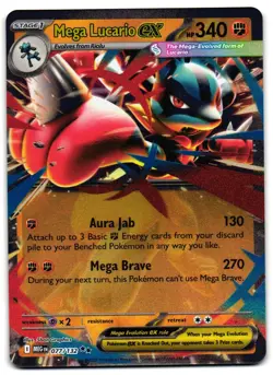 Mega Lucario ex 077/132 - Mega Evolution Double Rare Pokemon TCG - NM Card - Image 1