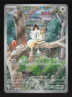 Meowth 106/094 Pokemon Phantasmal Flames Holo Full Art Card - Image 1