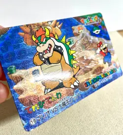 Super Mario World 1993 Banpresto No.19 Mario vs Bowser Holo Prism Card Japan - Image 4