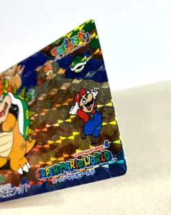 Super Mario World 1993 Banpresto No.19 Mario vs Bowser Holo Prism Card Japan - Image 5