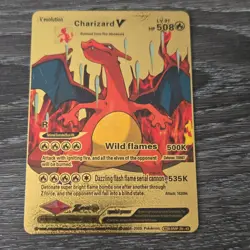 Pokemon Charizard V Gold Metal Foil V Evolution Card MO SMP 26-43 - Image 1