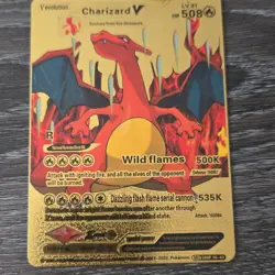 Pokemon Charizard V Gold Metal Foil V Evolution Card MO SMP 26-43 - Image 2