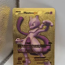 Pokemon Mewtwo EX Gold Metal Foil Card 98/99 2012 Psychic Basic Custom - Image 1