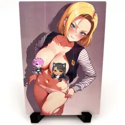 Dragon Ball Z Android 18 Sexy Hot Anime Waifu Girl Lewd Goddess Story Art Card - Image 1