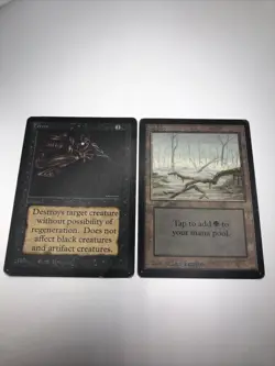 Terror and Swamp Limited Edition Beta Both Are HP MTG Magic The Gathering - Image 1