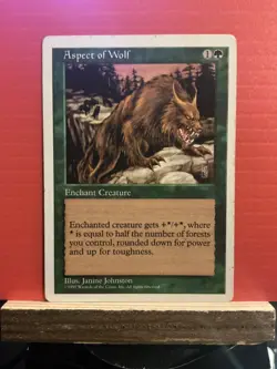 Magic: The Gathering Enchantment Aspect of Wolf Rare Regular - Image 1