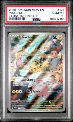 2023 POKEMON MEW EN-151 ILLUSTRATION RARE #173 PIKACHU PSA 10 - Image 1