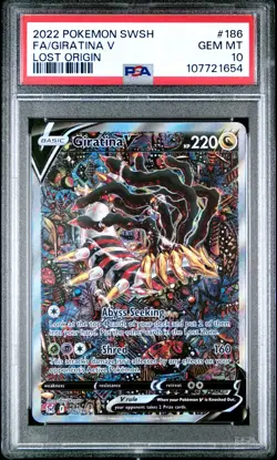 2022 POKEMON SWORD & SHIELD LOST ORIGIN #186 FULL ART/GIRATINA V PSA 10 - Image 1