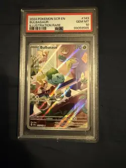 2024 POKEMON SCR EN-STELLAR CROWN ILLUSTRATION RARE #143 BULBASAUR PSA 10 - Image 1