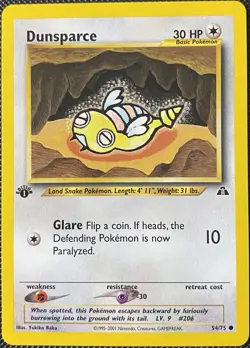 Dunsparce 54/75 Neo Discovery Regular 1st Edition - Pokemon Card - Image 1