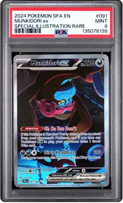 2024 POKEMON SFA EN-SHROUDED FABLE SPECIAL ILLUSTRATION RARE MUNKIDORI EX PSA 9 - Image 1